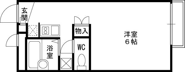 レオパレス IMAZU1(ワンルーム/1階)の間取り写真