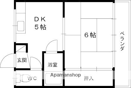 第2司マンション(1DK/3階)の間取り写真