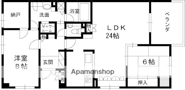 名次町ロジュマン(1LDK/2階)の間取り写真