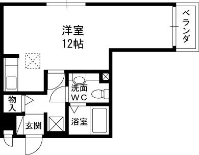 セジュール夙川(ワンルーム/2階)の間取り写真