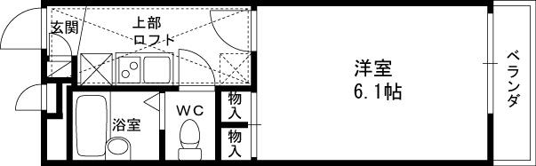 レオパレス シェモア2(1K/1階)の間取り写真
