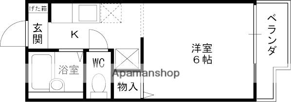 ラッキータウン2番館(1K/1階)の間取り写真