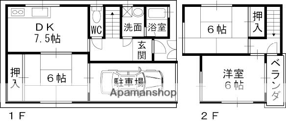北昭和町(3DK/1階)の間取り写真