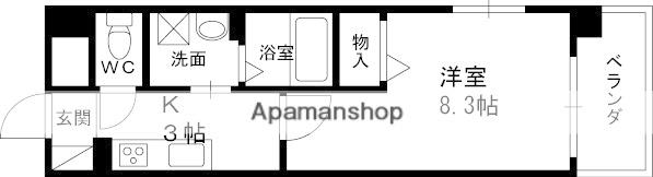 GRANDE甲子園口(1K/3階)の間取り写真