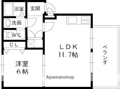 サザンコート(1LDK/1階)の間取り写真
