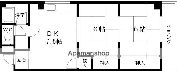 グリーンハイツ三栗(2DK/2階)の間取り写真