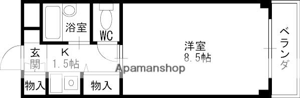東海道本線 立花駅 徒歩17分 4階建 築30年(1K/2階)の間取り写真
