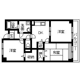 エレガントⅠ(3DK/3階)の間取り写真