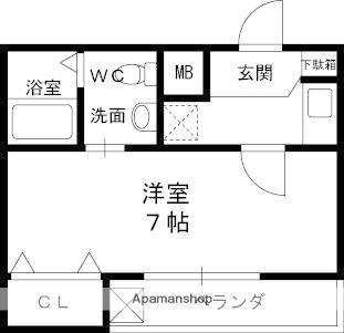 アドバンス俊徳(1K/1階)の間取り写真