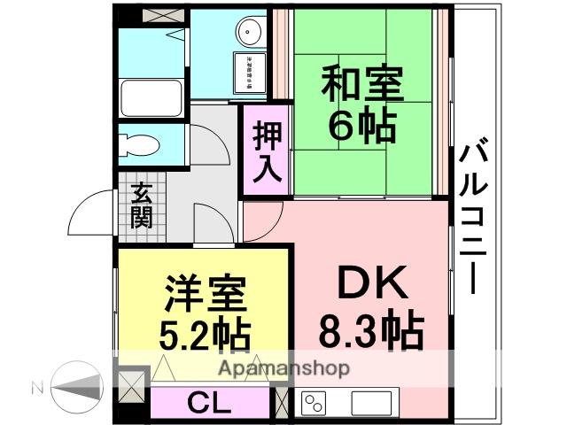 サンフォレソノダ(2DK/6階)の間取り写真