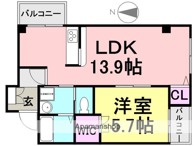 サンハイツ杭瀬(1LDK/4階)の間取り写真