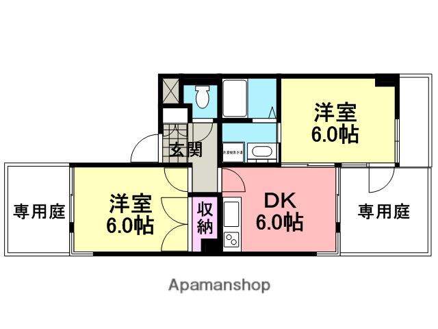 MIZUKI武庫之荘(2DK/1階)の間取り写真