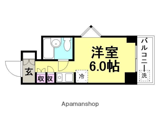 キューブ南武庫之荘3(ワンルーム/4階)の間取り写真