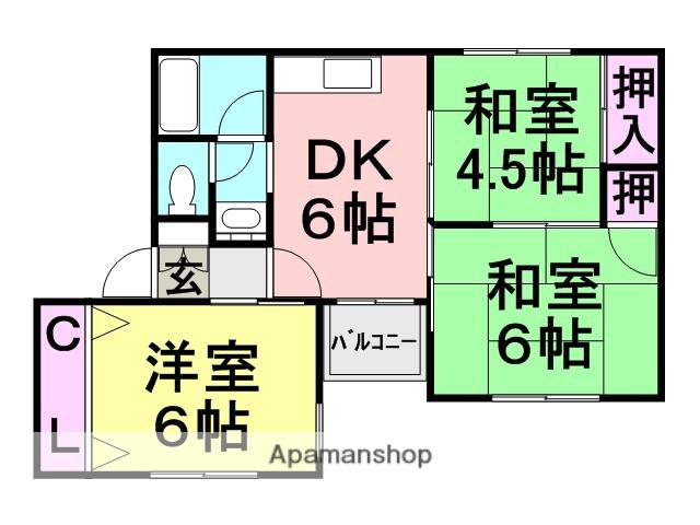 ハイツKT(3DK/2階)の間取り写真