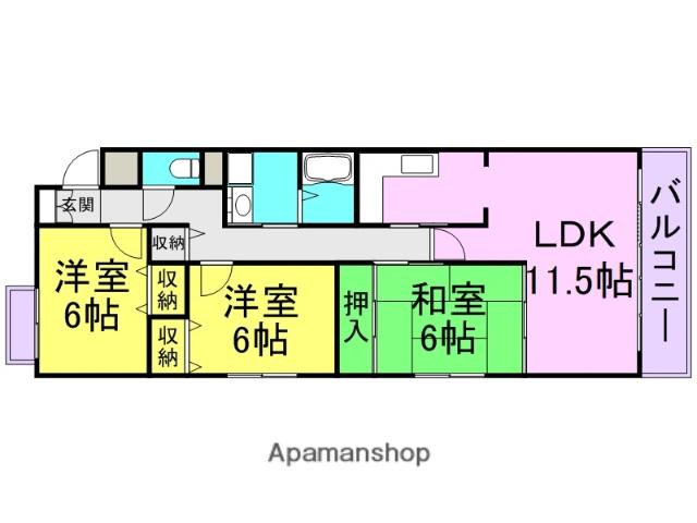 FIG・TREE2号館(3LDK/1階)の間取り写真