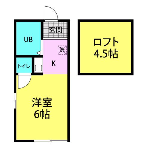 プチグレイス塚口本町 弐番館(ワンルーム/1階)の間取り写真
