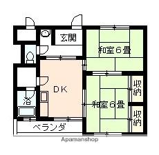 プラザハイツ(2DK/2階)の間取り写真