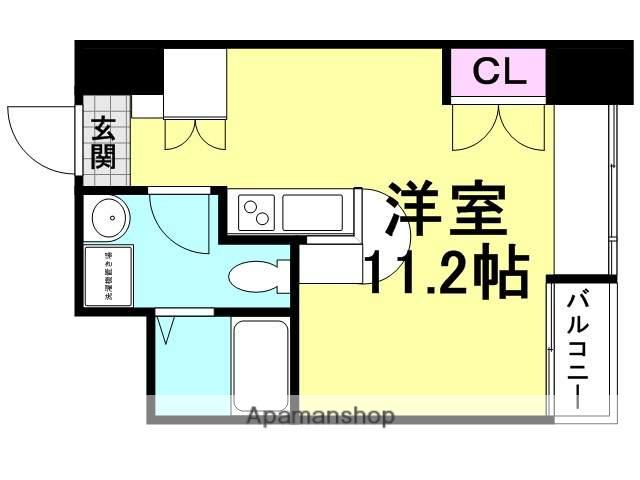 シャンブルクイセ(ワンルーム/7階)の間取り写真