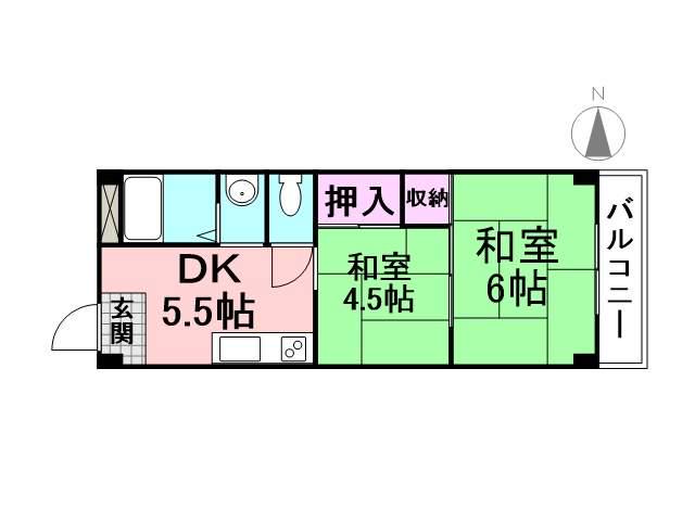 神田ビル(2DK/2階)の間取り写真