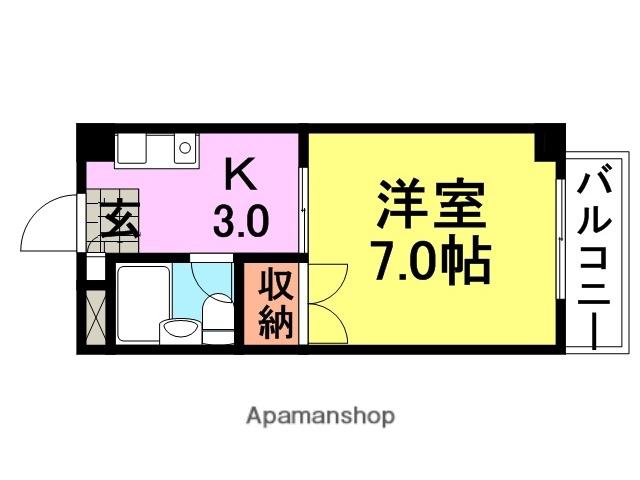 ピュア南塚口(1K/4階)の間取り写真