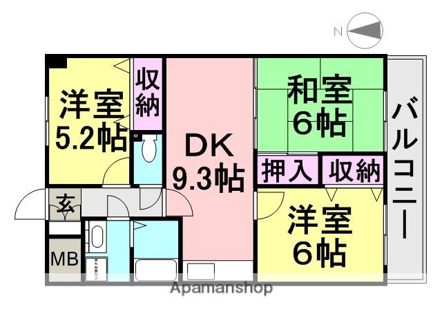 エムピークス塚口南(3LDK/6階)の間取り写真