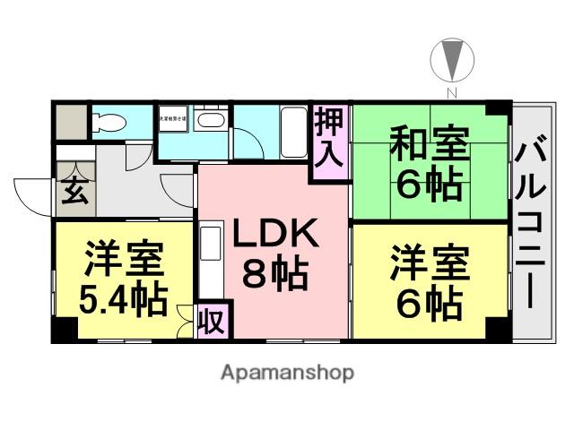 ビューハイツプリムラ(3DK/3階)の間取り写真