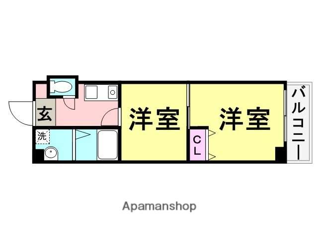 ト-シンクレール塚口(2K/3階)の間取り写真