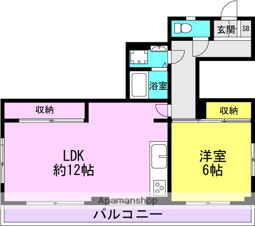 高照マンション1(1LDK/3階)の間取り写真