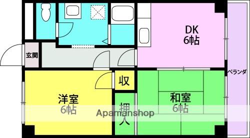 シャト-太田(2DK/2階)の間取り写真