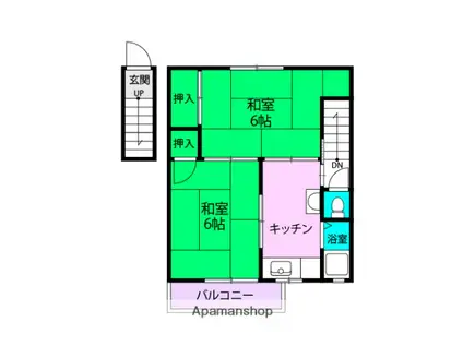 塚口グリーンハイツ3号館(2K/2階)の間取り写真