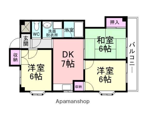 パークヴィラ(3DK/4階)の間取り写真