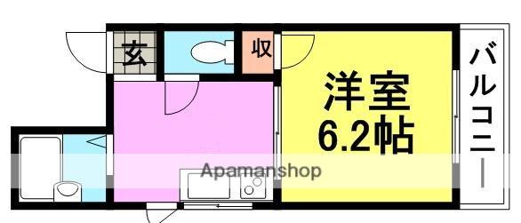 シティガーデン武庫之郷(1DK/1階)の間取り写真