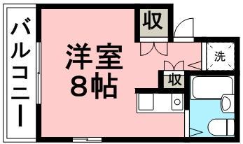 エンプレス武庫元町(ワンルーム/2階)の間取り写真