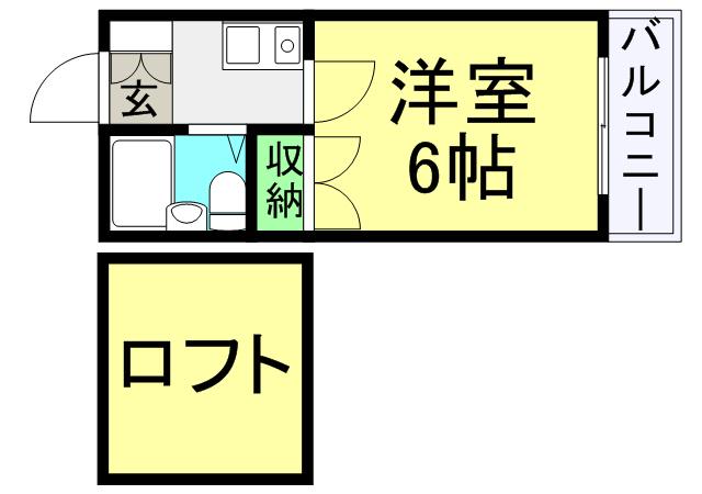 ナニワハウス武庫川(1K/2階)の間取り写真