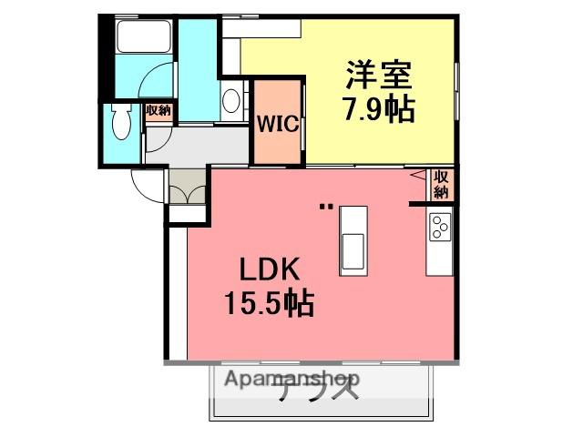 TETTOヴェルデ(1LDK/1階)の間取り写真