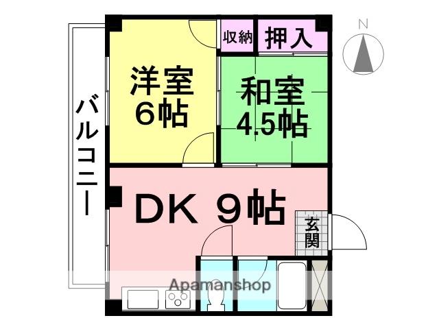 メゾン南塚口(2DK/3階)の間取り写真