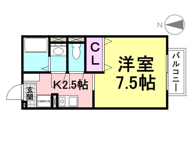 チ・グレイス(1K/2階)の間取り写真