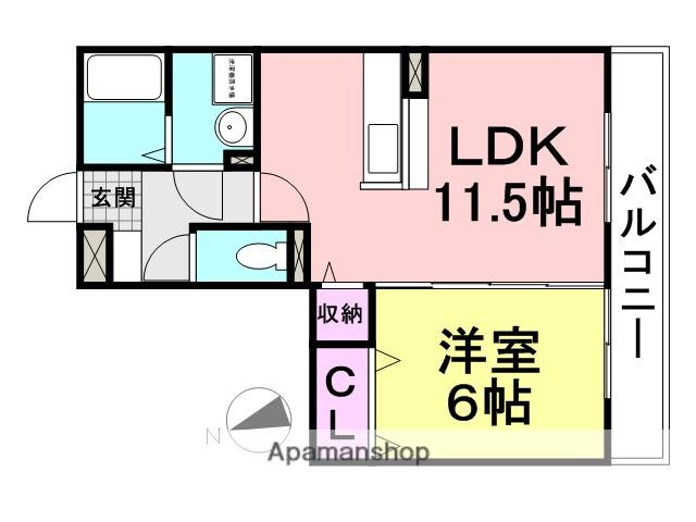 ナイスコート1(1LDK/1階)の間取り写真