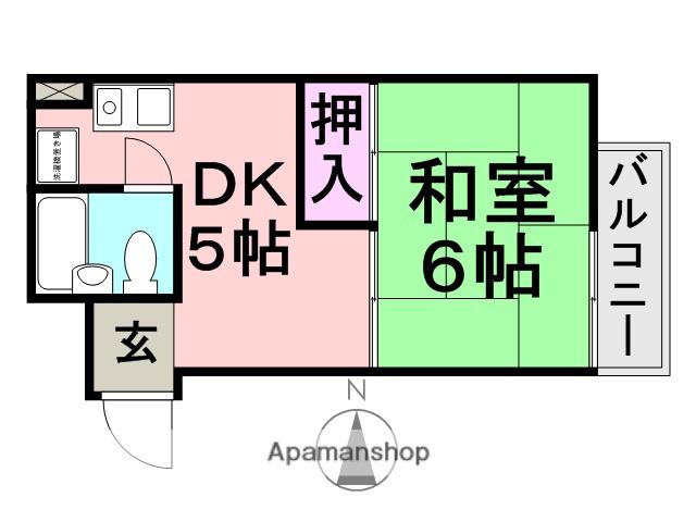 パラツィーナ立花(1DK/2階)の間取り写真