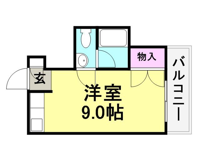 キューブ武庫川Ⅰ(ワンルーム/2階)の間取り写真
