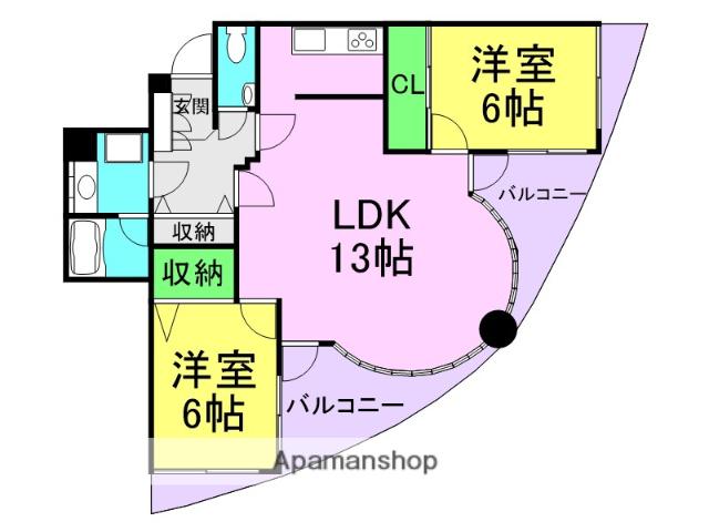 ミルプラトー甲子園(2LDK/3階)の間取り写真