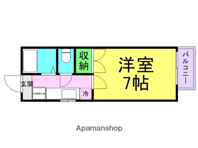 カサフィオーレ(1K/2階)の間取り写真