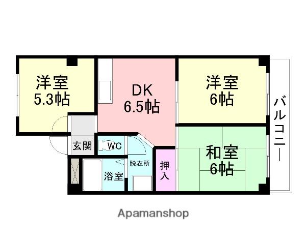 アネックス武庫之荘(3DK/3階)の間取り写真