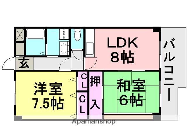 メルクマ-ル大西(2LDK/6階)の間取り写真