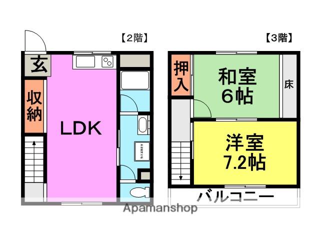 セブンハイツ(2DK/2階)の間取り写真