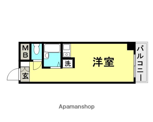 ヴェルテス池本(ワンルーム/2階)の間取り写真