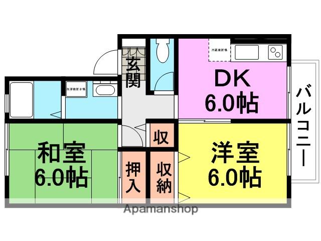 カサ・ドゥ武庫之荘(2DK/1階)の間取り写真