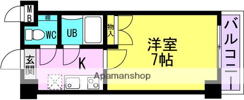 ウィット南塚口(1K/2階)の間取り写真