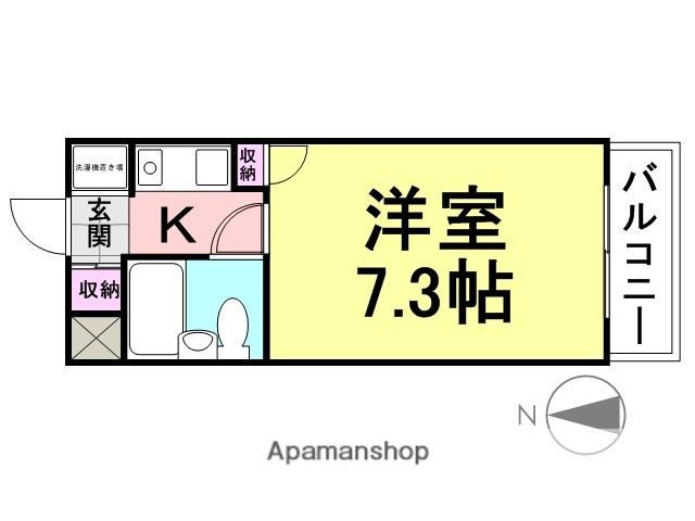 ロイヤルメゾン園田Ⅲ(1K/4階)の間取り写真