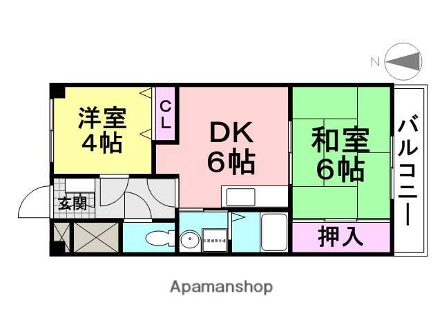 エンカーサアマ(2DK/5階)の間取り写真